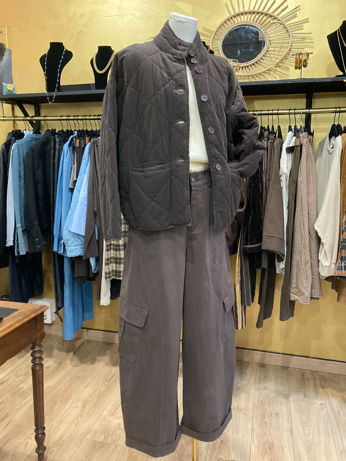 Blouson en velours milleraie marron Johanna Paris