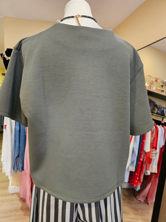 Tshirt molletonné kaki