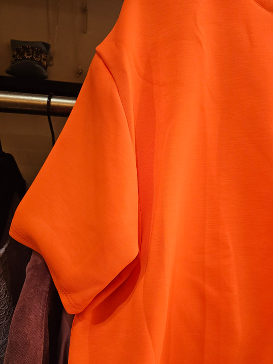 Tshirt molletonné orange fluo