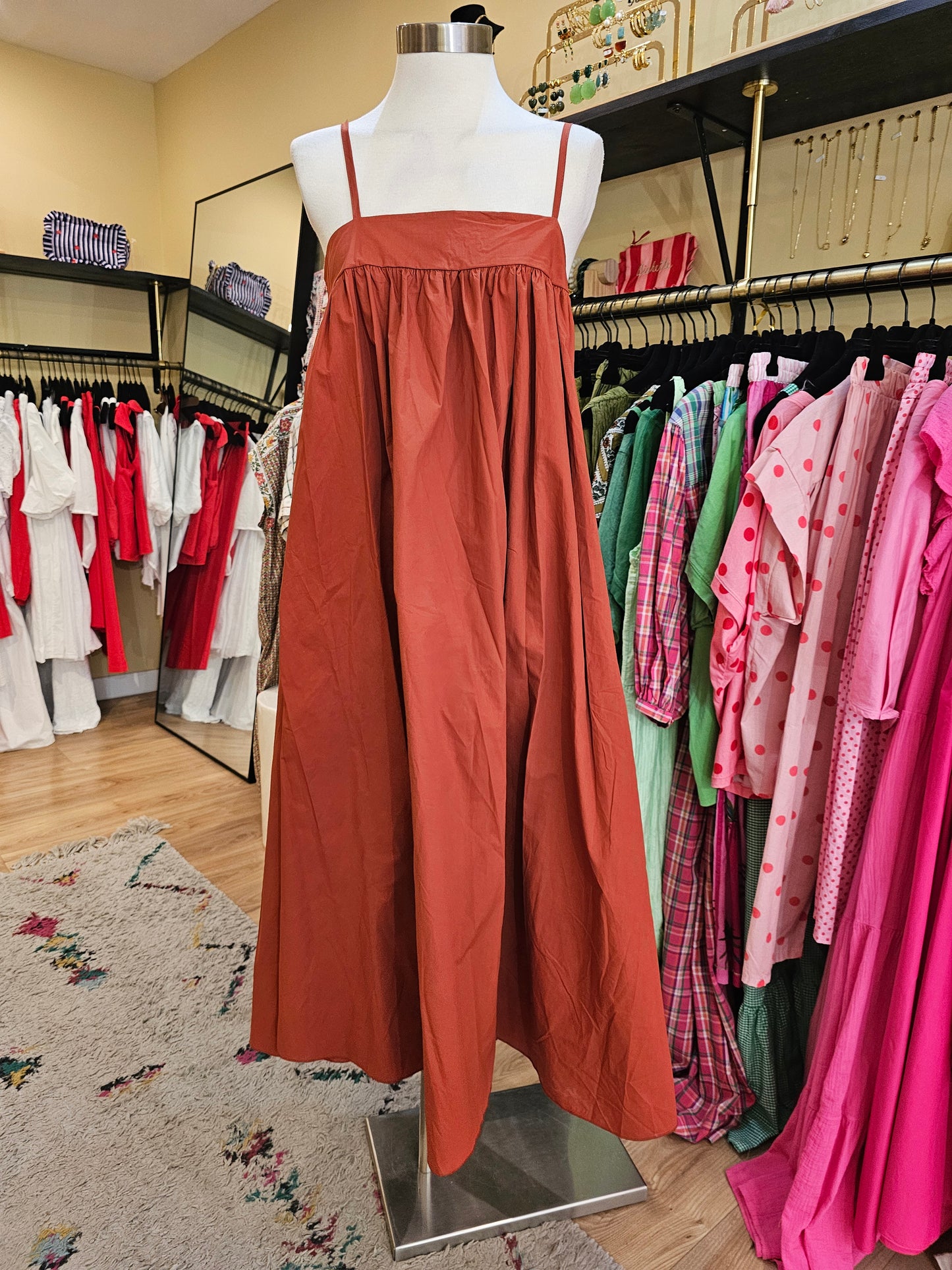 Robe bretelles terracota