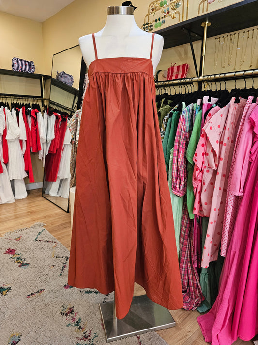 Robe bretelles terracota