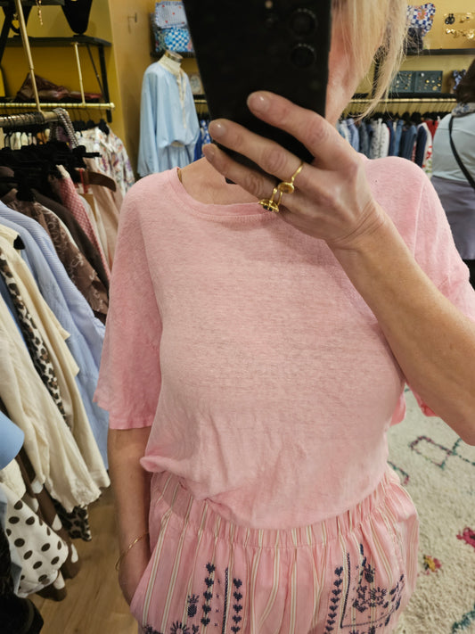 Tshirt en lin rose Johanna Paris