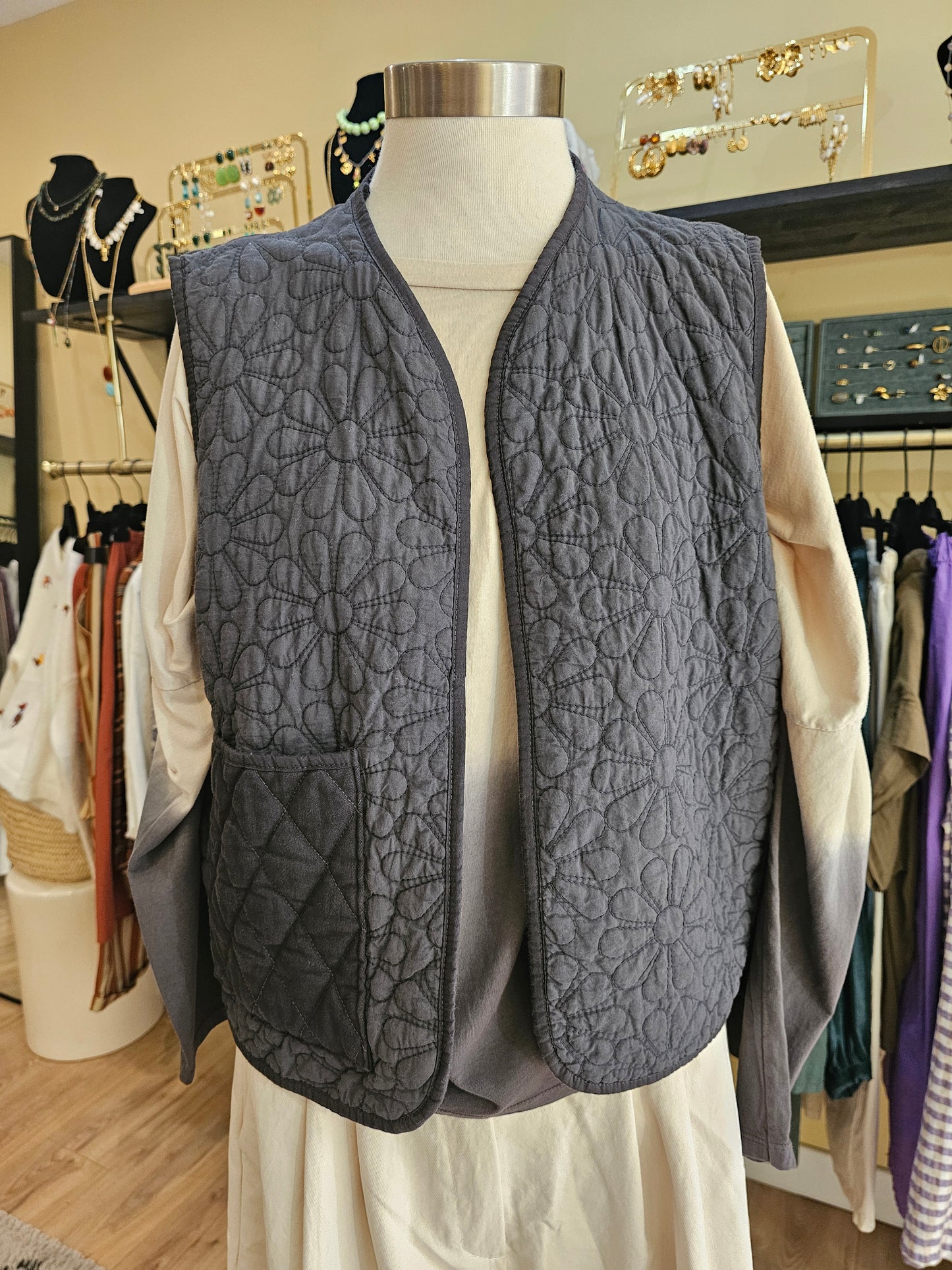 Gilet gris molletonné Johanna Paris