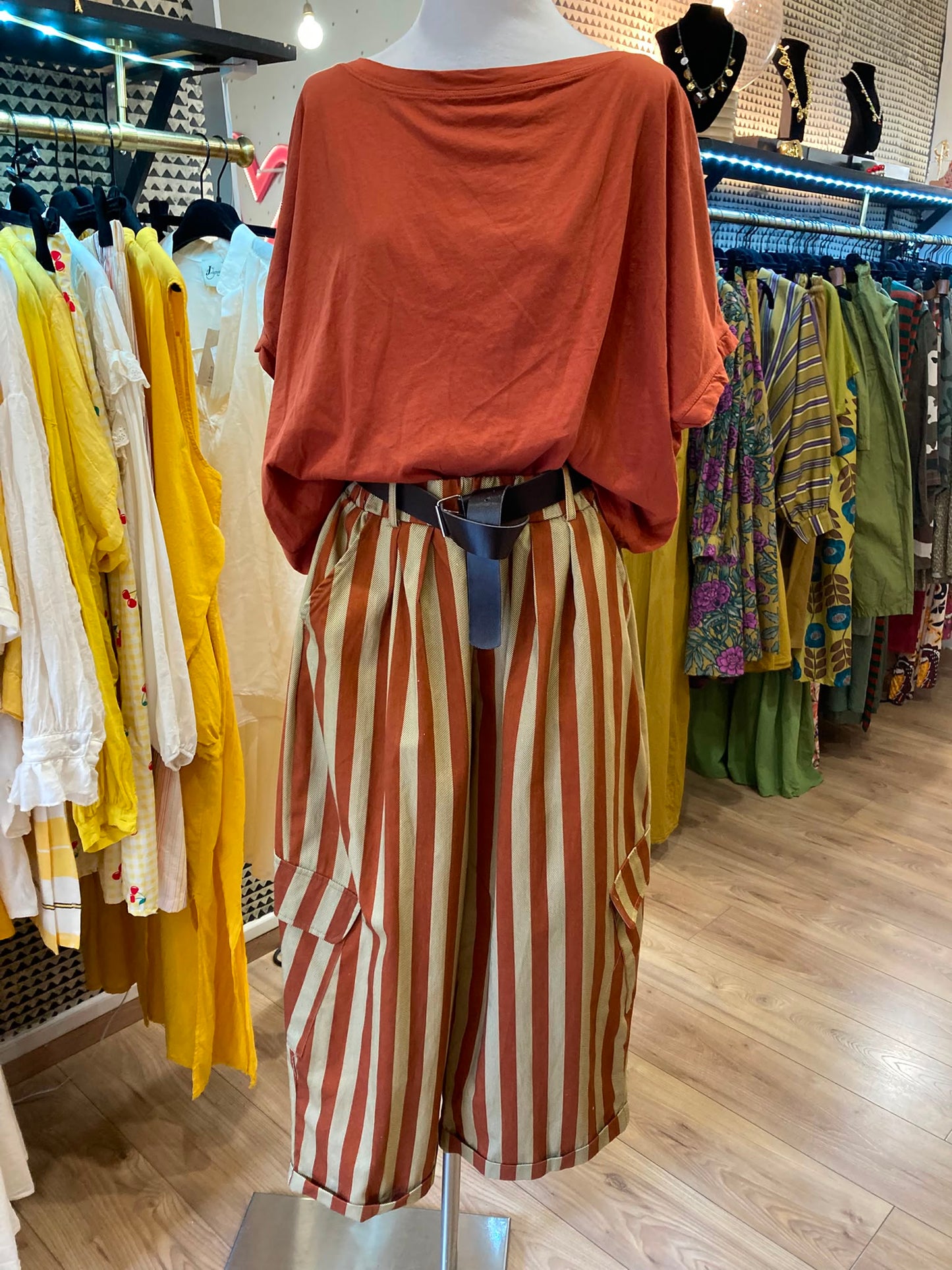 Pantalon large rayé Johanna Paris