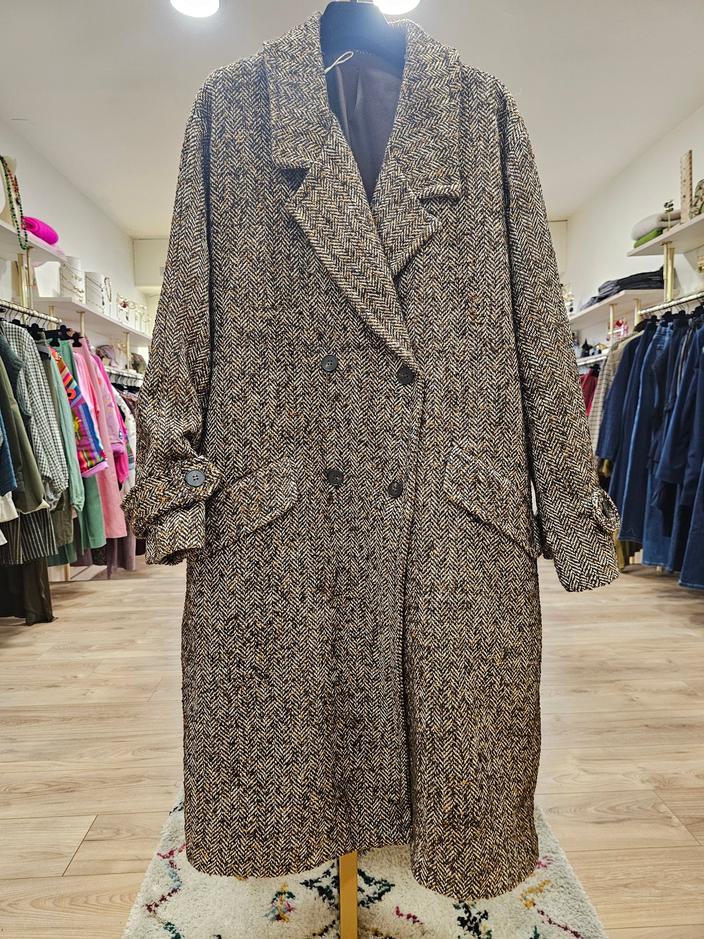 Manteau à chevrons camel