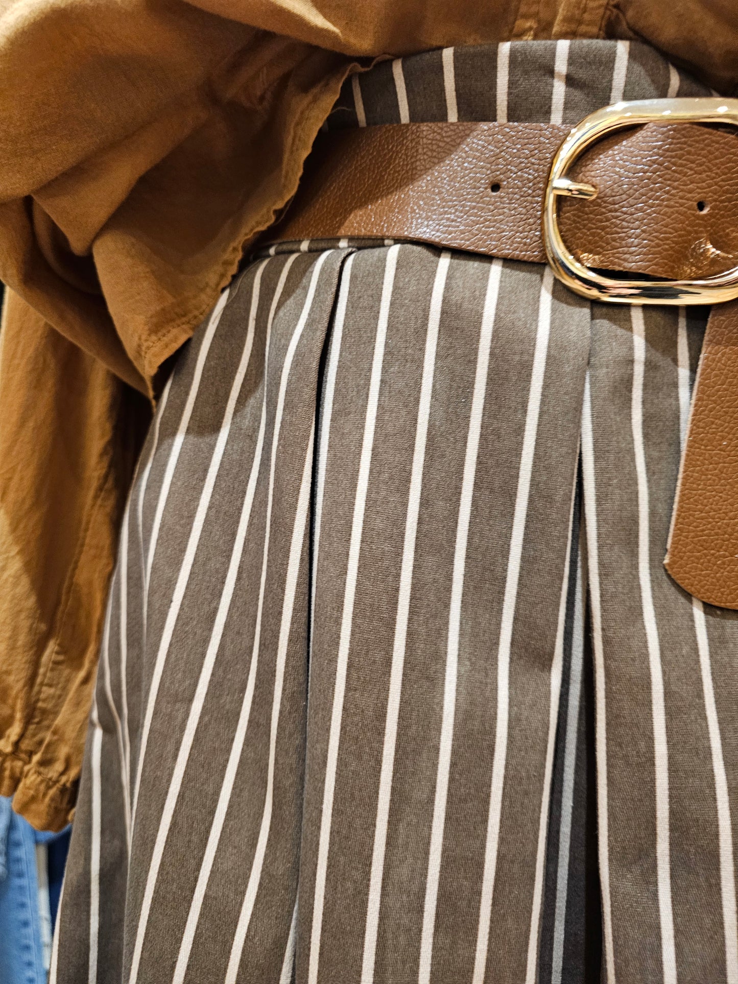 Jupe rayée chocolat Johanna Paris