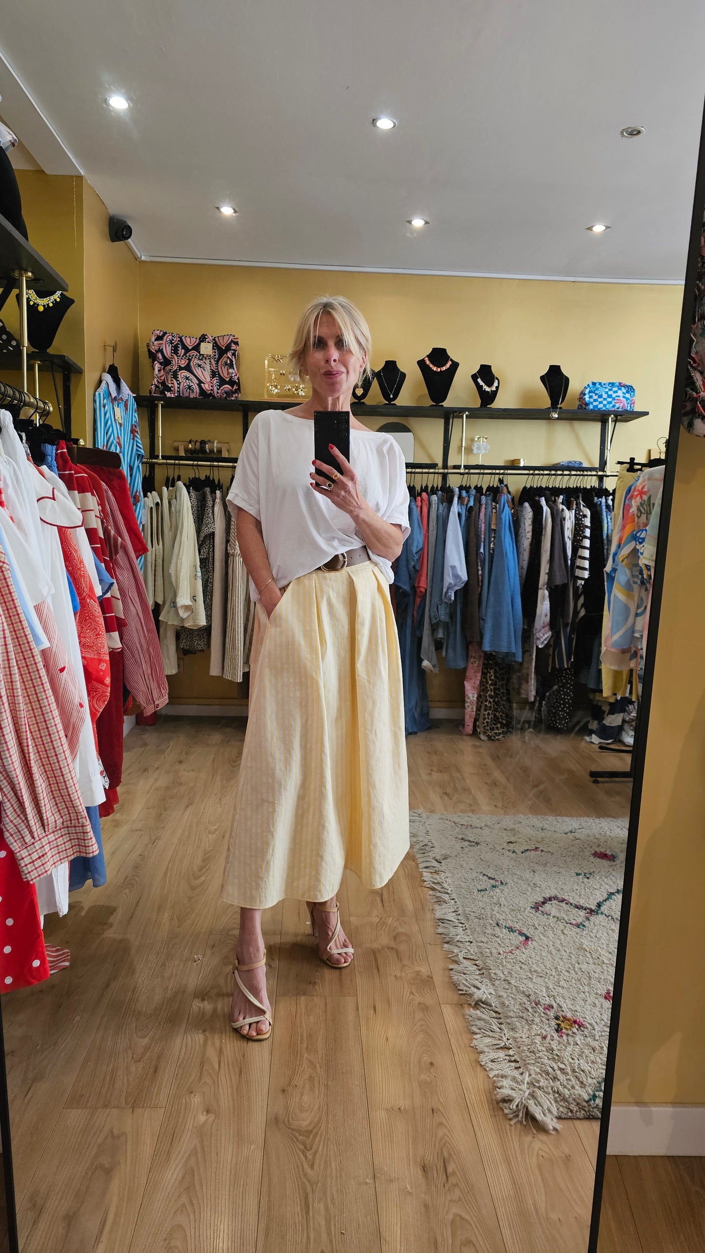 Jupe jaune lurex doré Johanna Paris