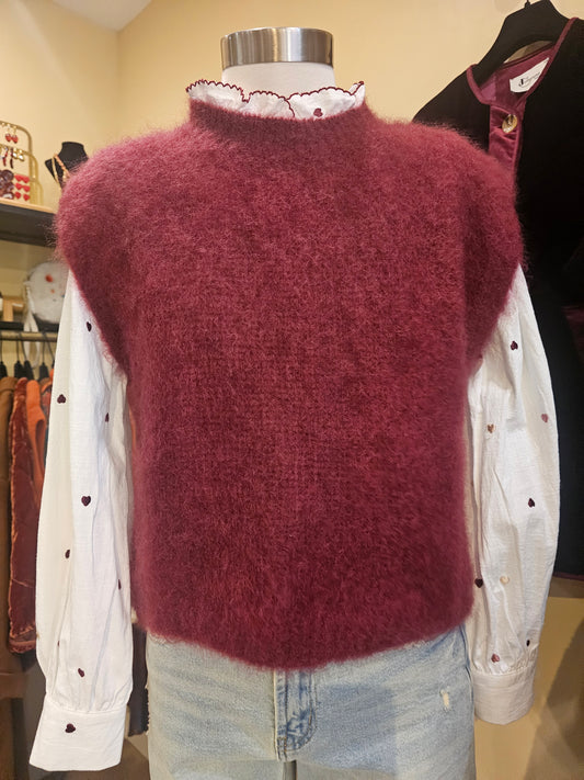 Pull sans manche mohair
