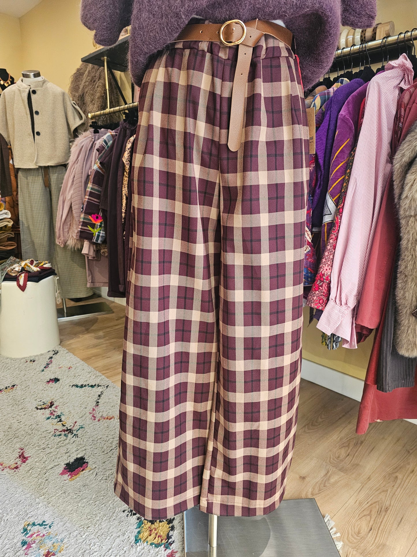 Pantalon large à carreaux - Johanna Paris