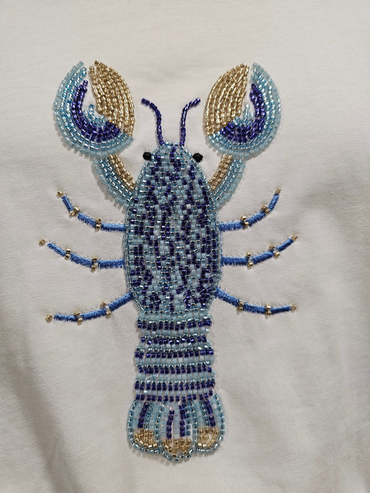 Tshirt homard brodé en perles