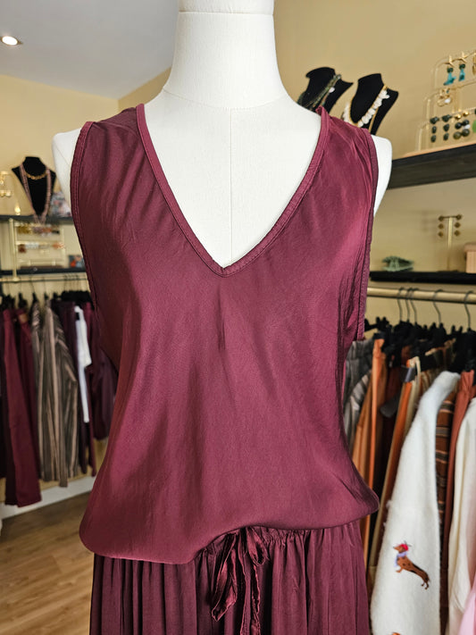 Top prune viscose et soie