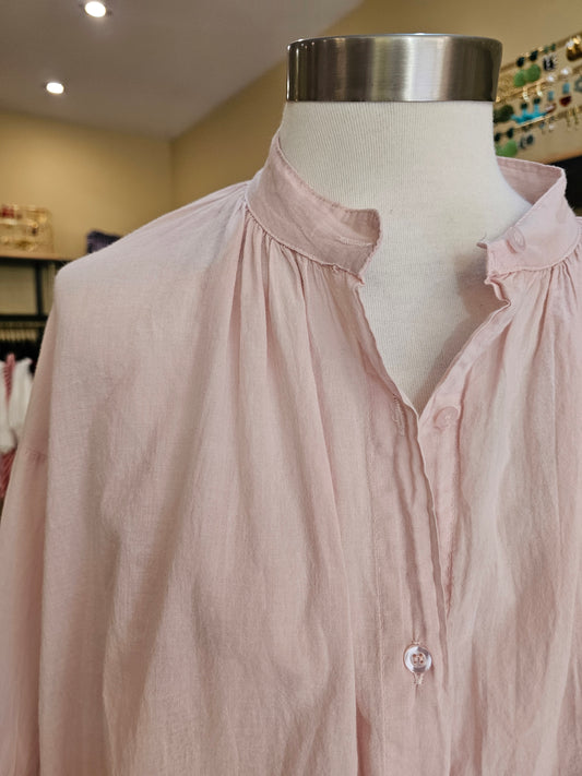 Chemise rose en voile de coton johanna Paris