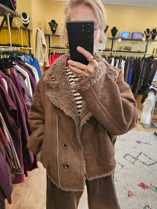 Blouson chocolat reversible Johanna Paris