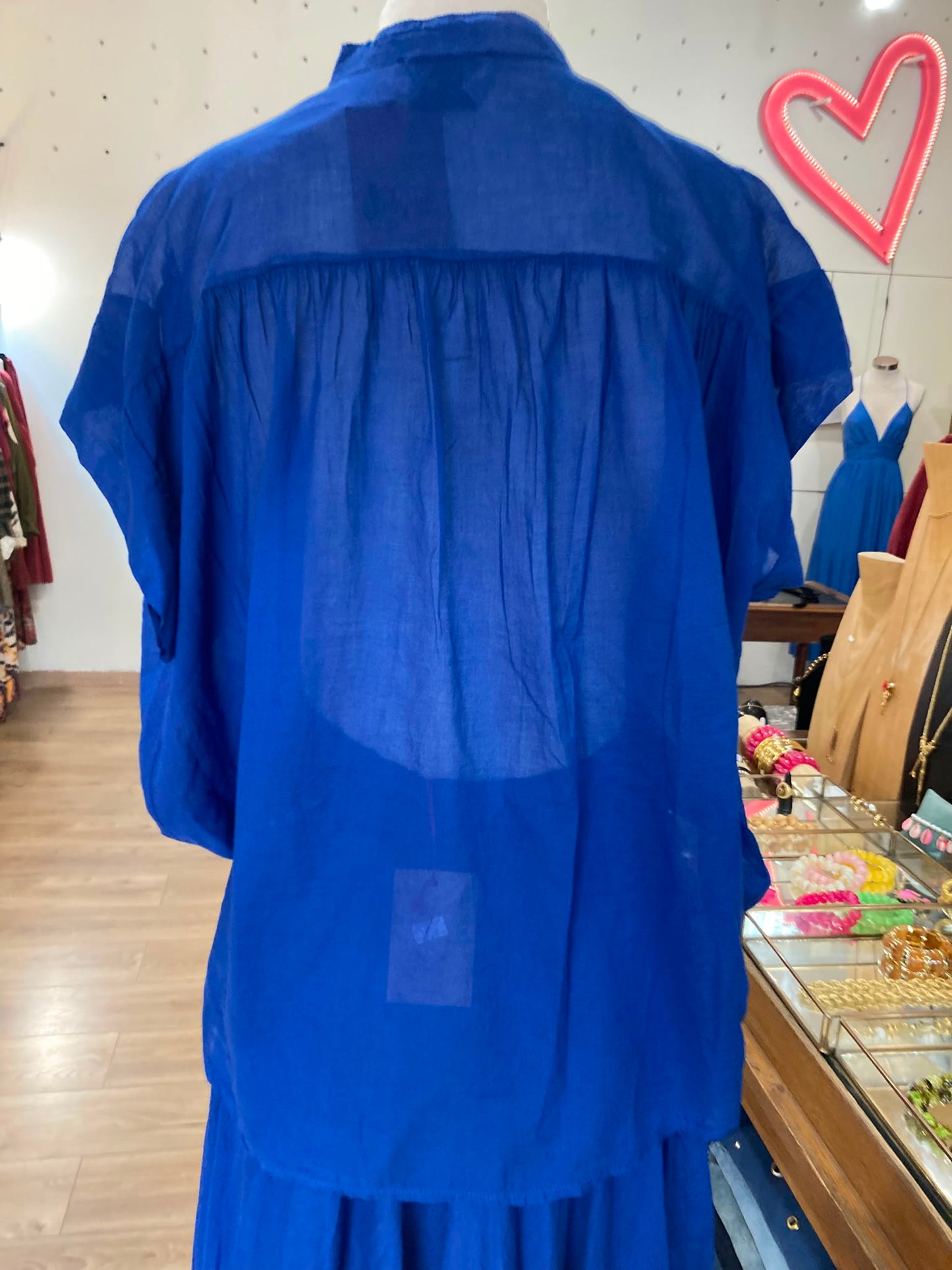 Top voile de coton bleu roi Johanna Paris