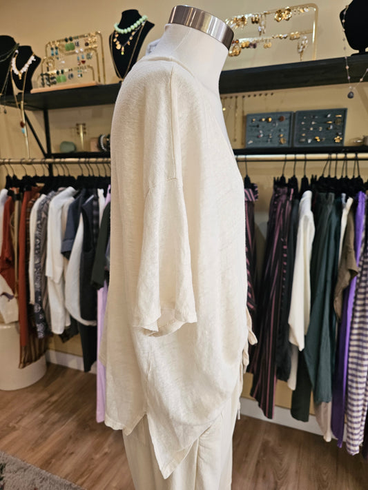 Tshirt en lin ecru johanna paris