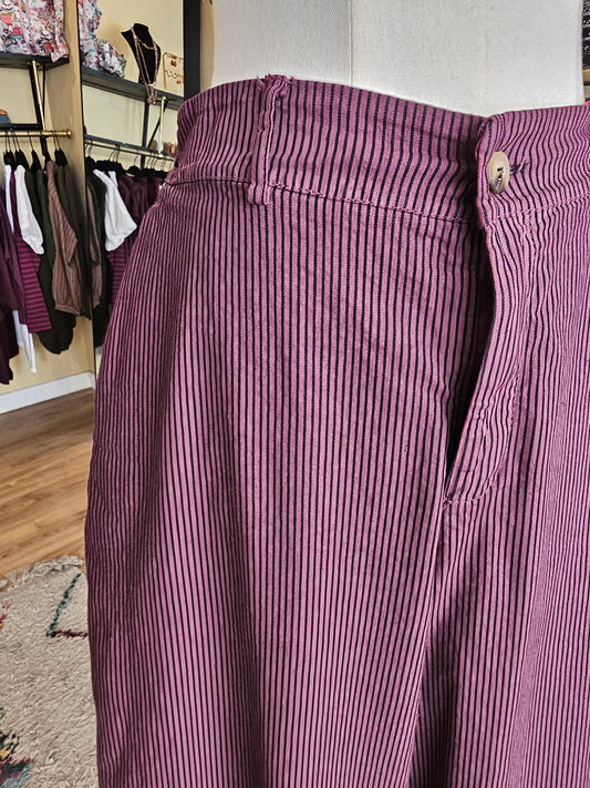 Pantalon rayé prune Johanna paris