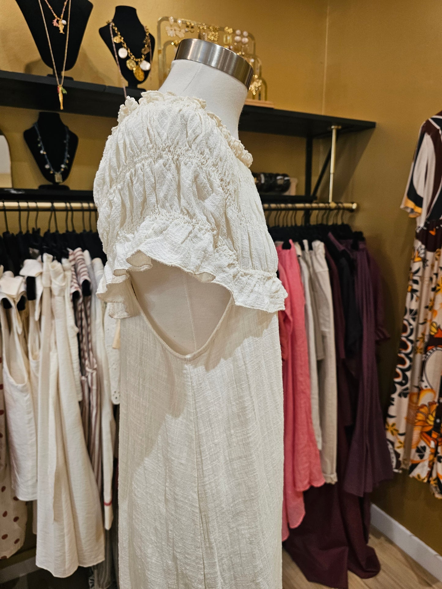 Robe en garza ecrue johanna paris