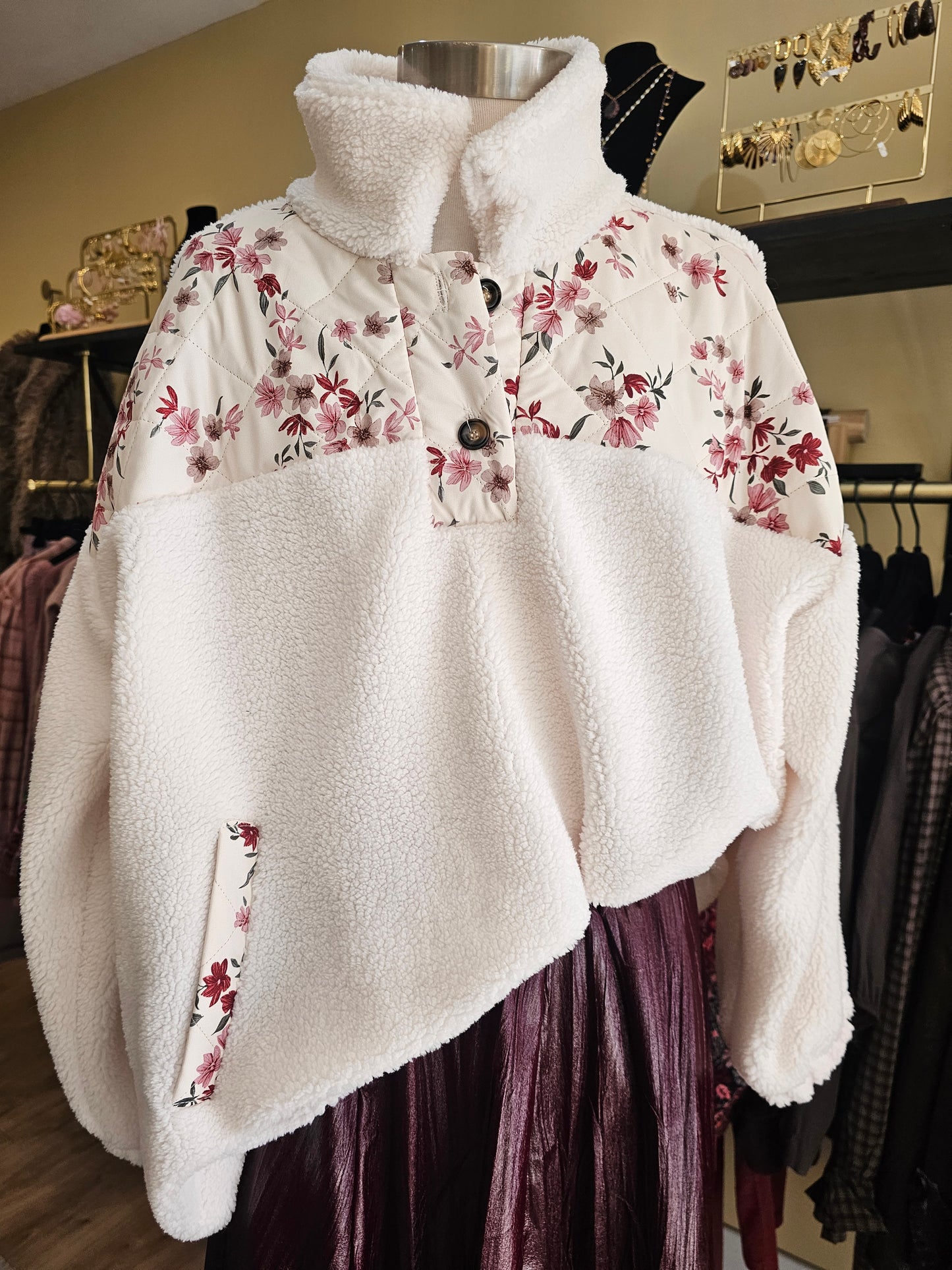 Polaire empiècement tissu Johanna Paris