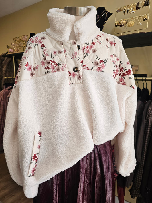 Polaire empiècement tissu Johanna Paris