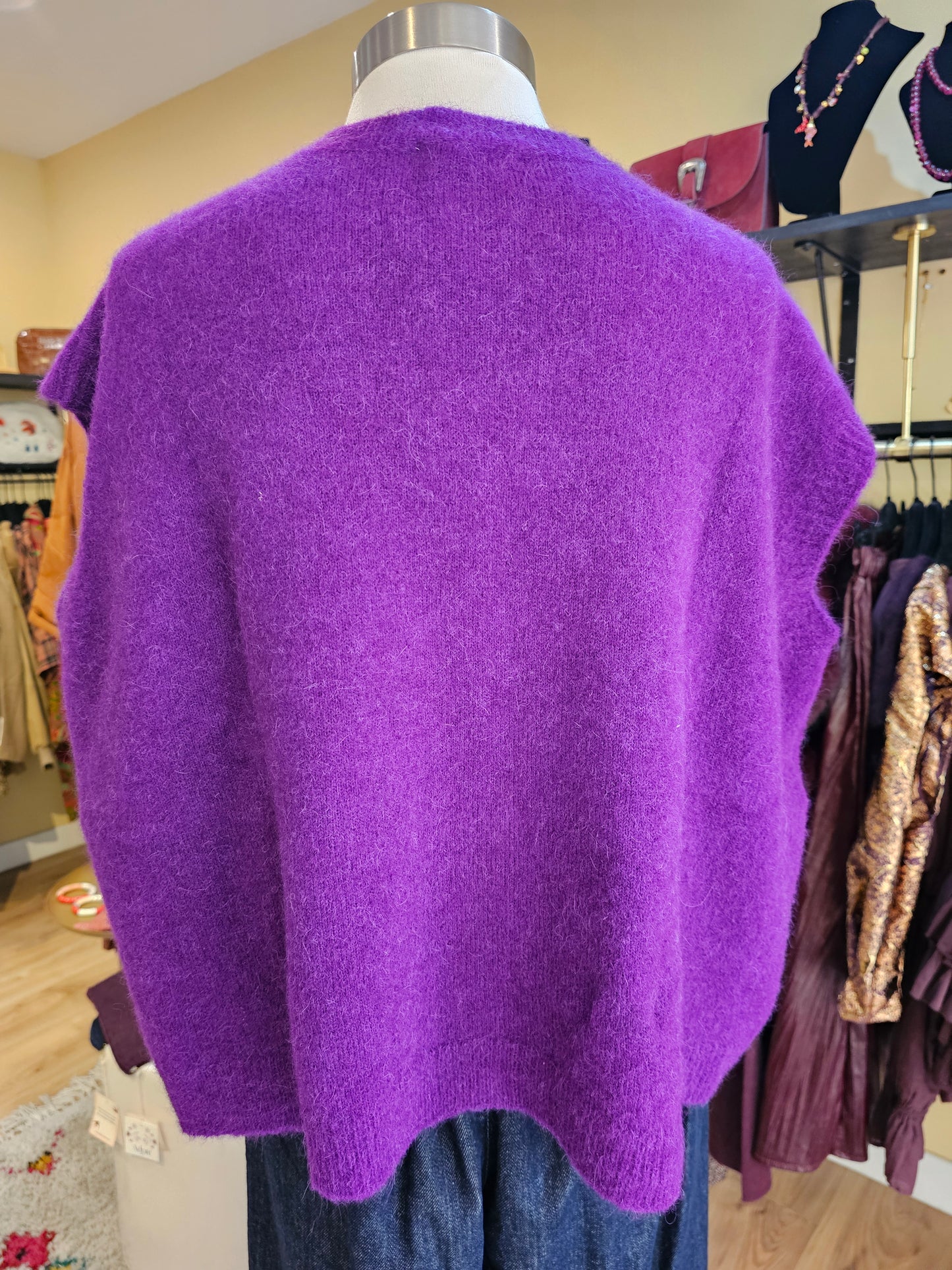 Pull sans manche violet