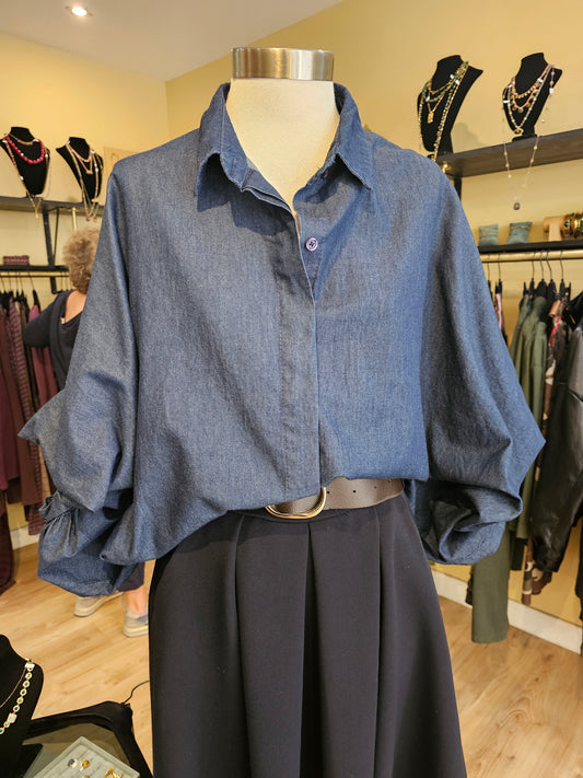 Chemise en jean manche ballon Johanna Paris