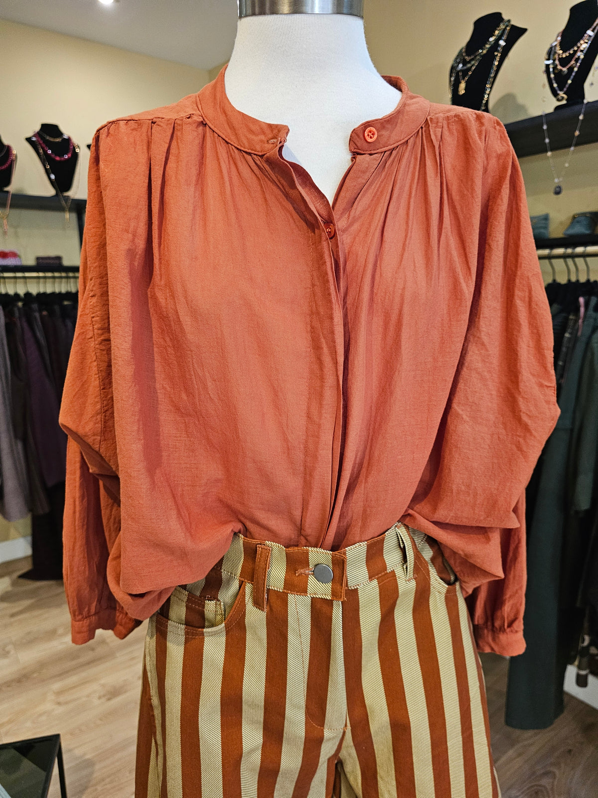 Chemise en coton terracota