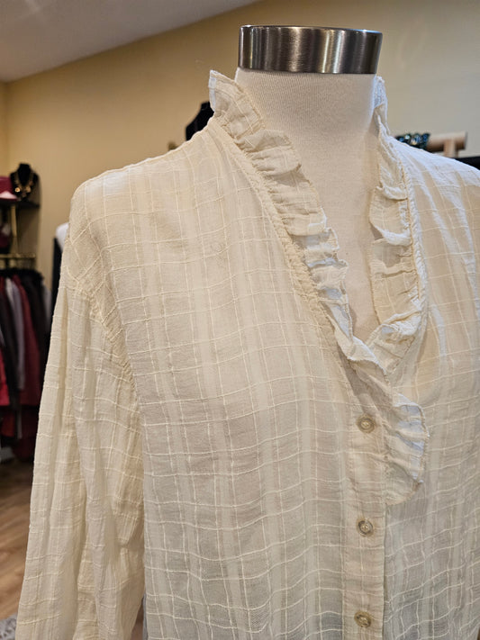 Chemise ecrue col volanté Johanna Paris