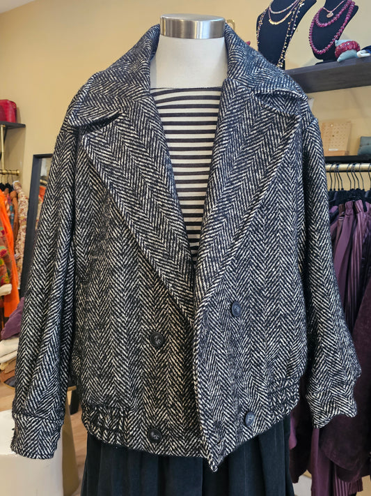 Blouson chevrons noir et blanc Johanna Paris