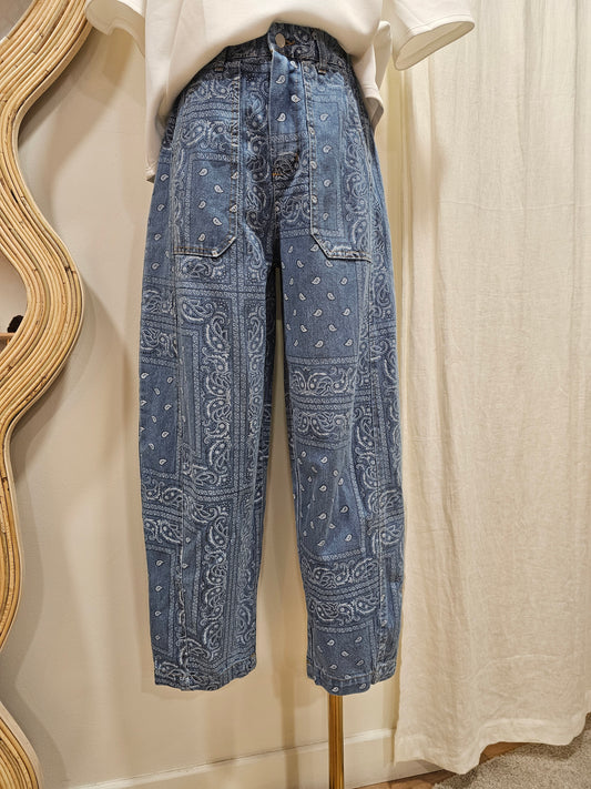 Jean imprimé bandana clair