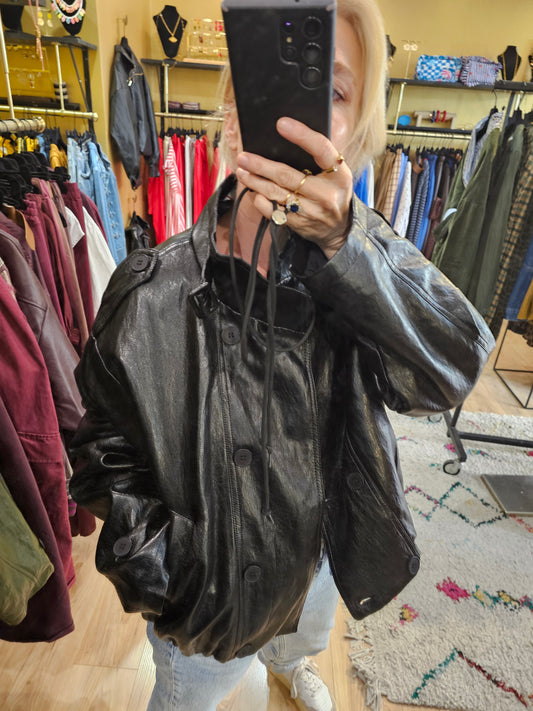 Blouson en simili noir Johanna Paris