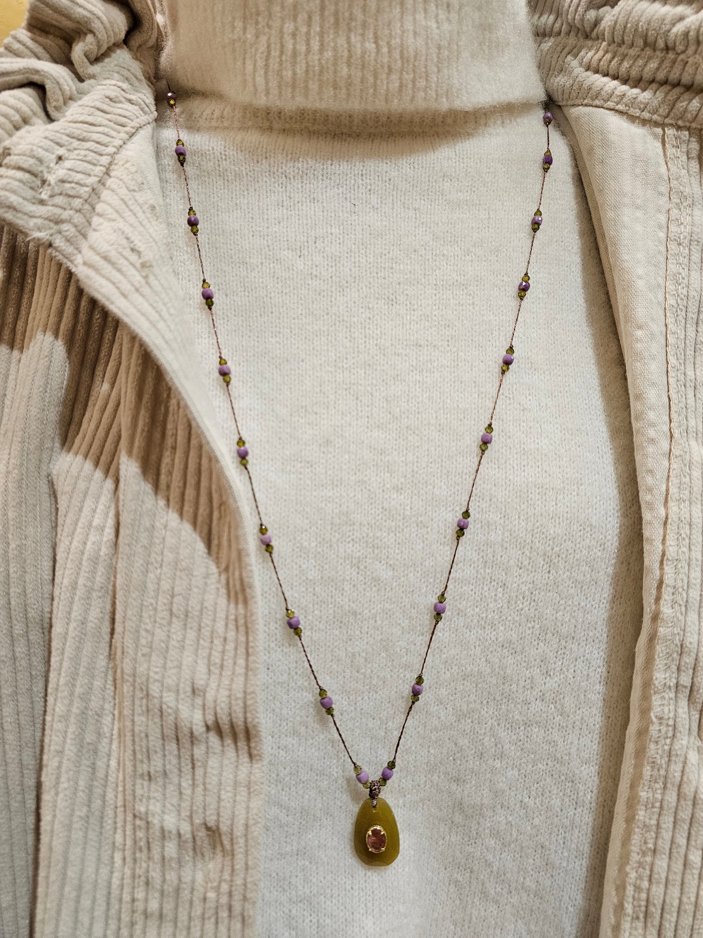 Sautoir pierres fines