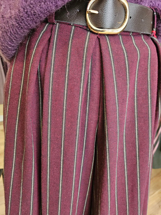 Jupe culotte longue prune rayée Johanna Paris