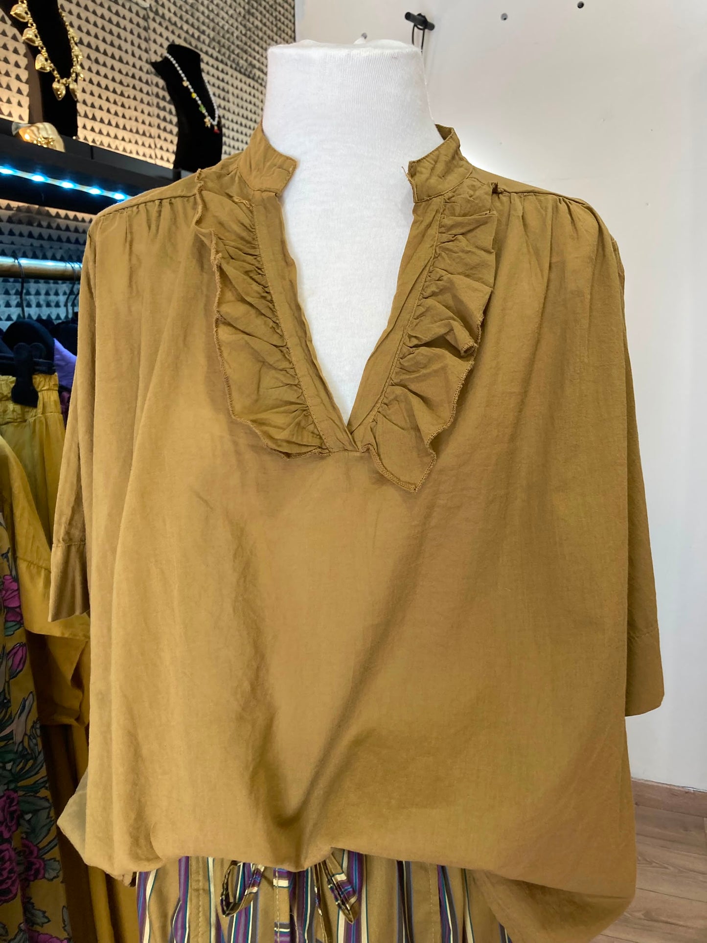Top voile de coton camel Johanna paris