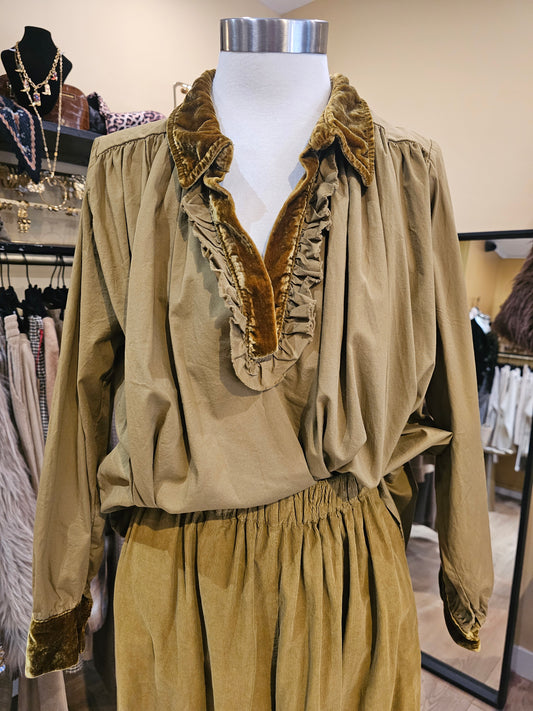 Blouse col velours Johanna Paris