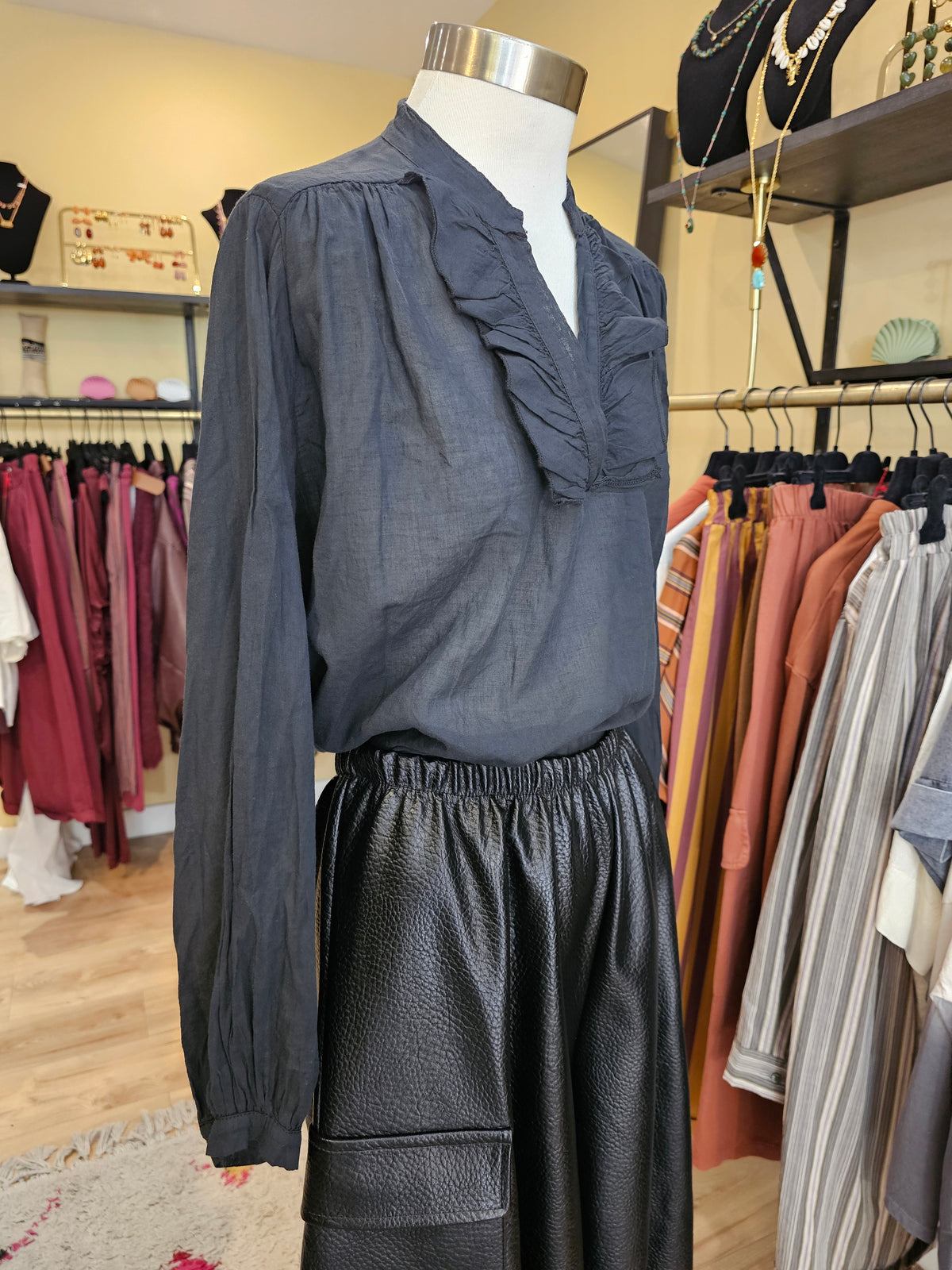 Blouse en coton noir Johanna Paris