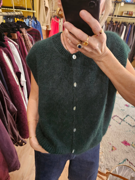Gilet debardeur vert en mohair