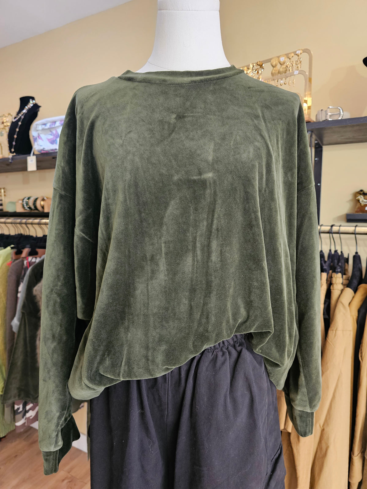 Sweat velours vert