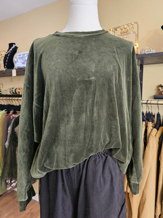 Sweat velours vert