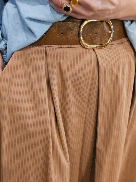 Jupe rayée chocolat Johanna Paris