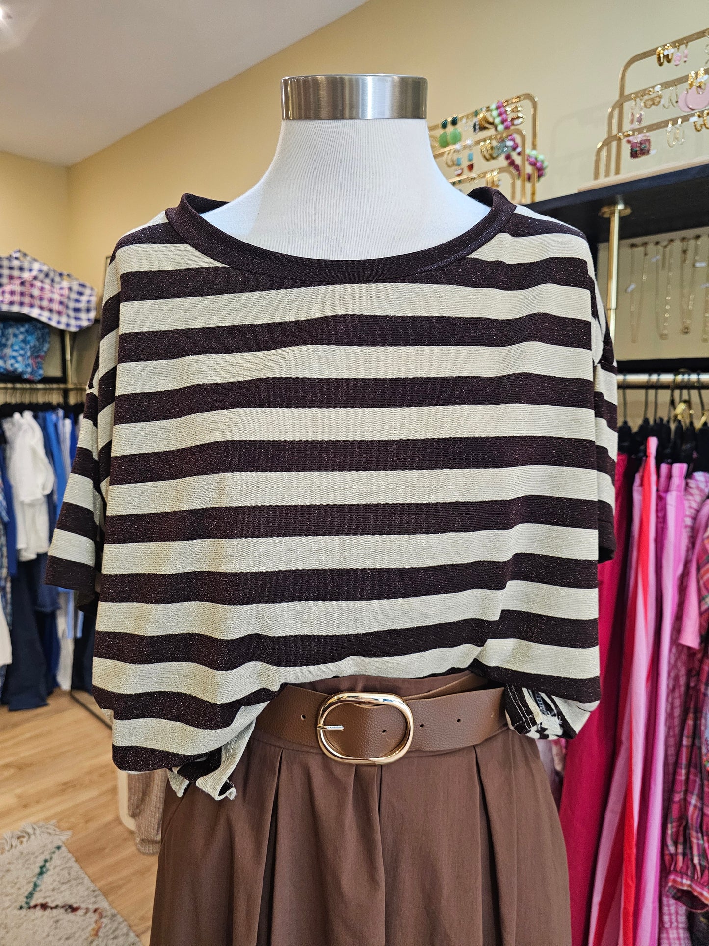 Tshirt lurex chocolat johanna paris
