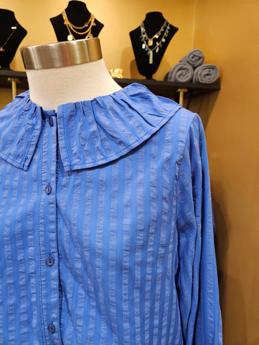 Chemise rayée ton sur ton