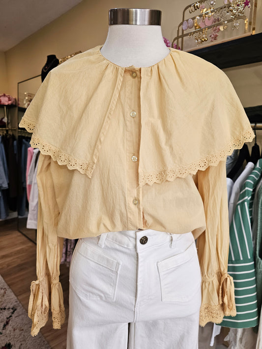 Chemise jaune col Johanna Paris