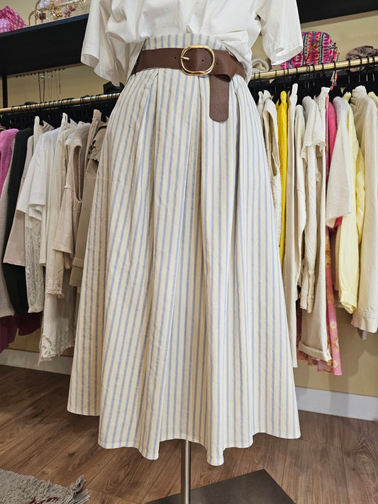 Jupe rayée en coton epais Johanna Paris