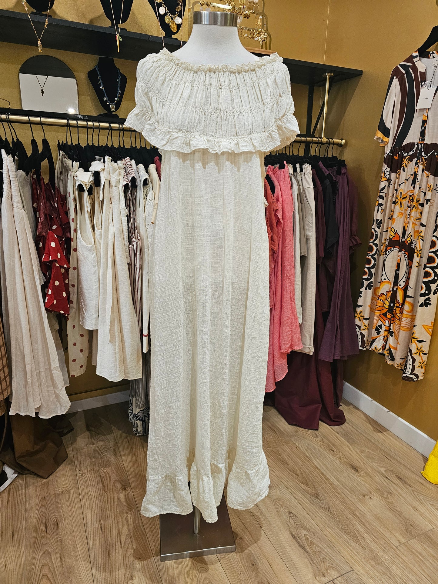 Robe en garza ecrue johanna paris