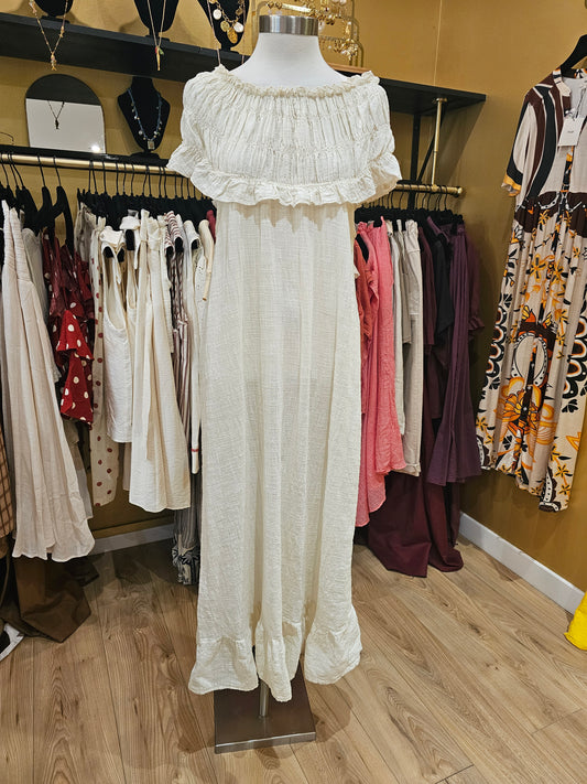 Robe en garza ecrue johanna paris