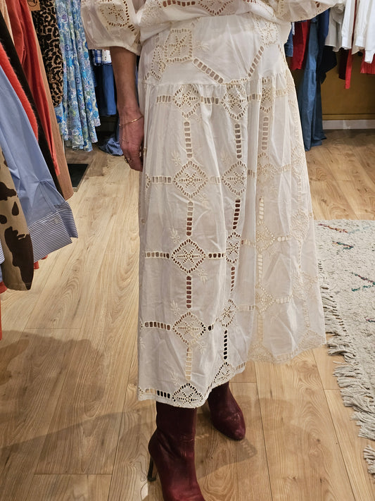Jupe broderie anglaise Johanna Paris