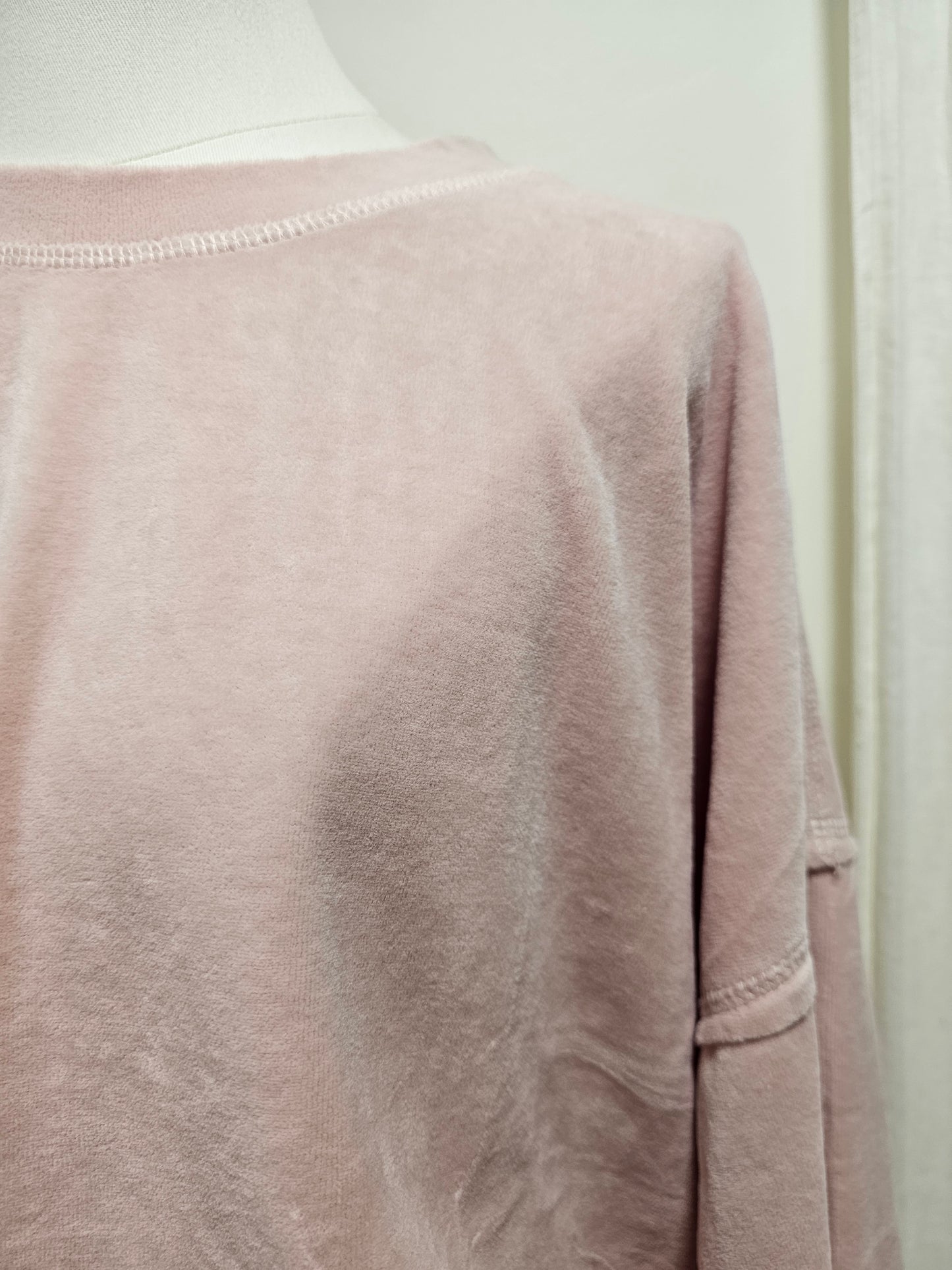 Tshirt rose en velours ras