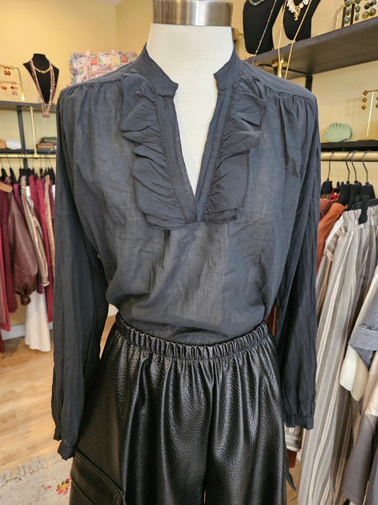 Blouse en coton noir Johanna Paris
