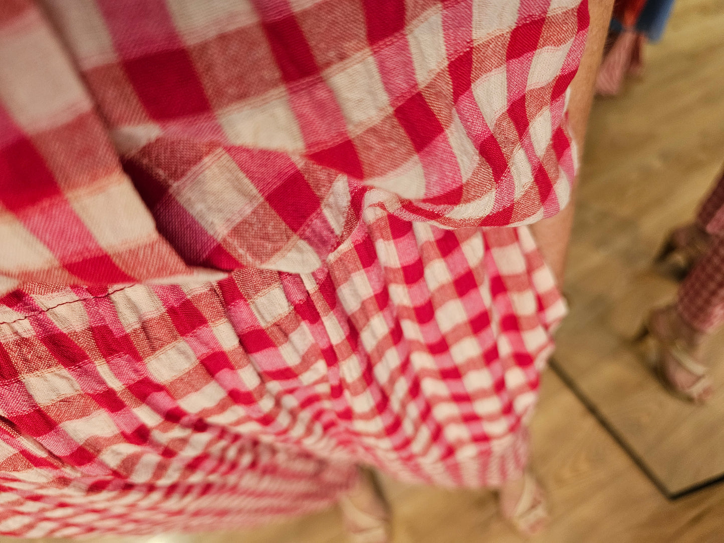 Chemise vichy rose et rouge The corner