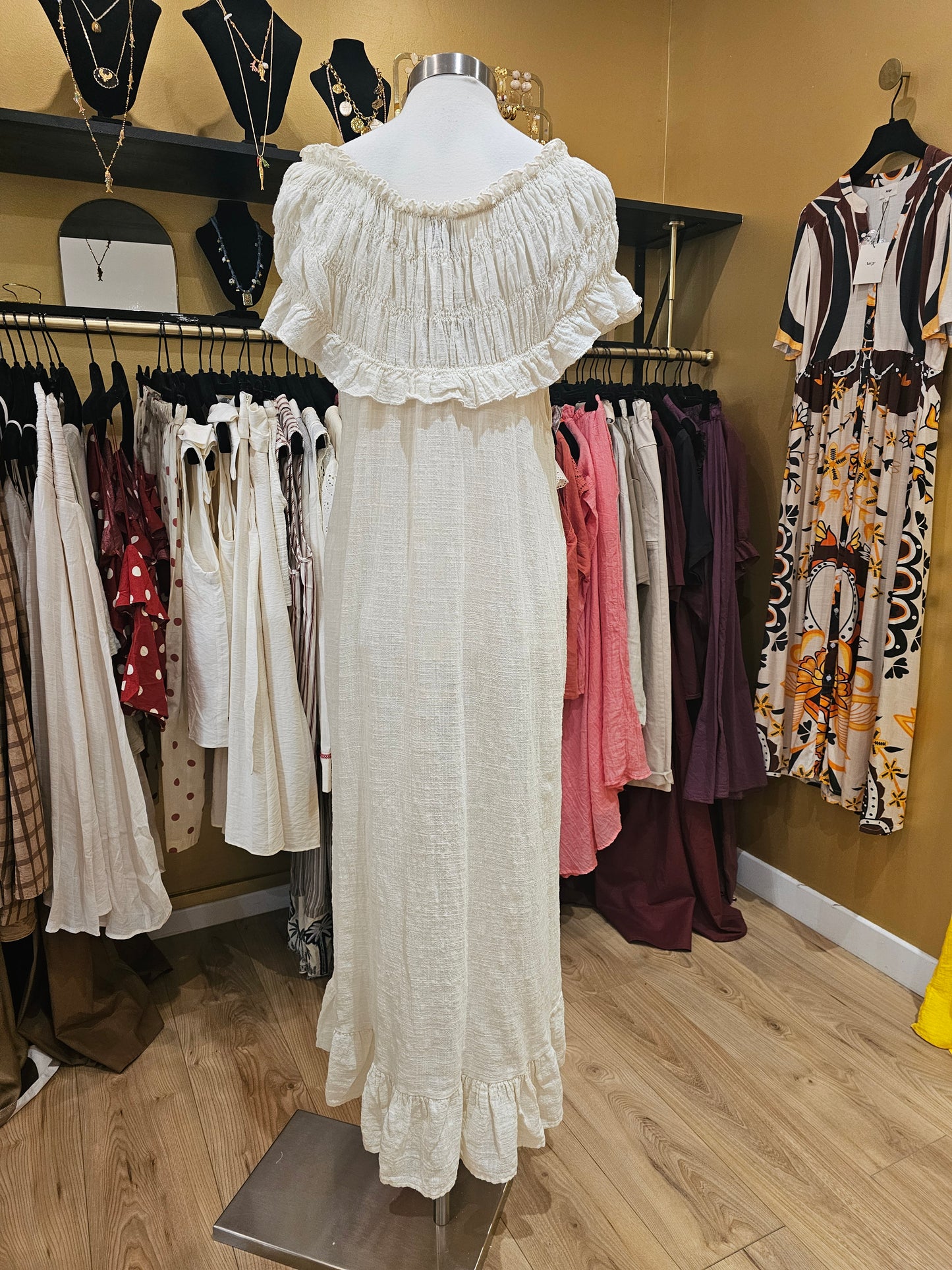 Robe en garza ecrue johanna paris
